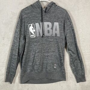 NBA Basketball Hoodie Mens Large Gray Space Dye Fleece Pullover Sweatshirt